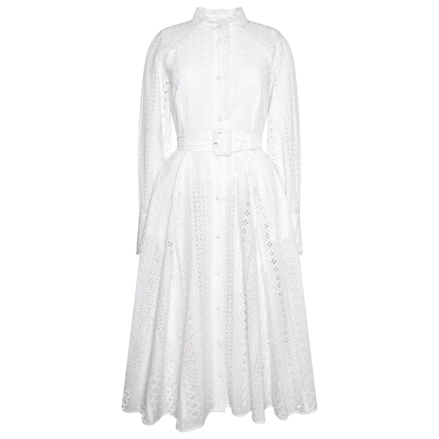 Aimee Womens Collarless Broderie Dress