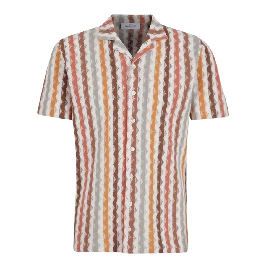 Textured Stripe Knitted Mens Shirt 60199/65100