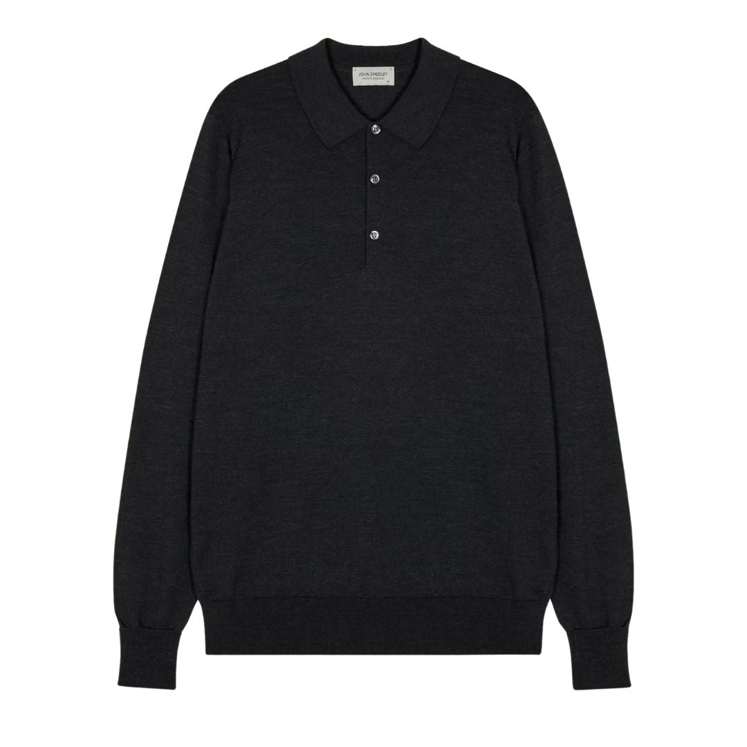 Cotswold Extra Fine Merino Wool Mens Long Sleeve Polo Shirt
