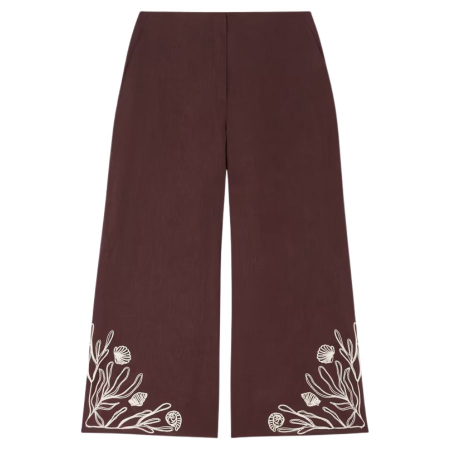 Dolce Embriodered Linen Womens Trousers 2613131012200