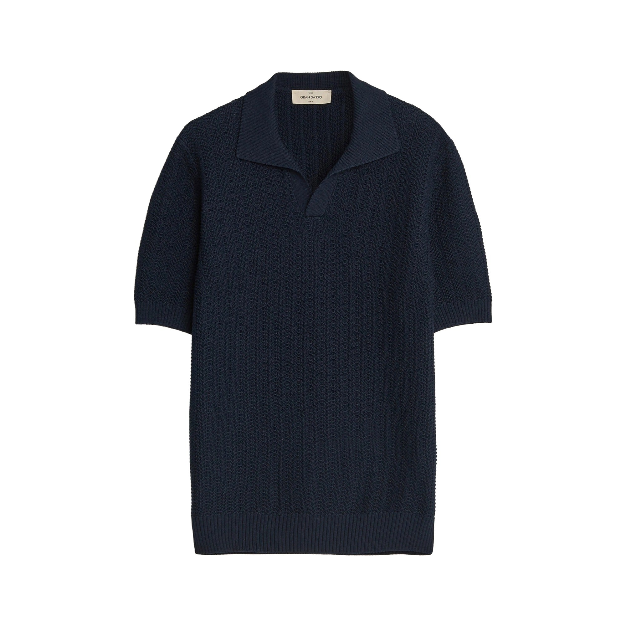 Open Collar Mens Knitted Polo Shirt 23139/18068