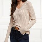 Seattle Cable V-Neck Womens Jumper