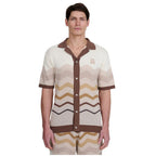 Gradient Strip Knitted Mens Shirt KNT75