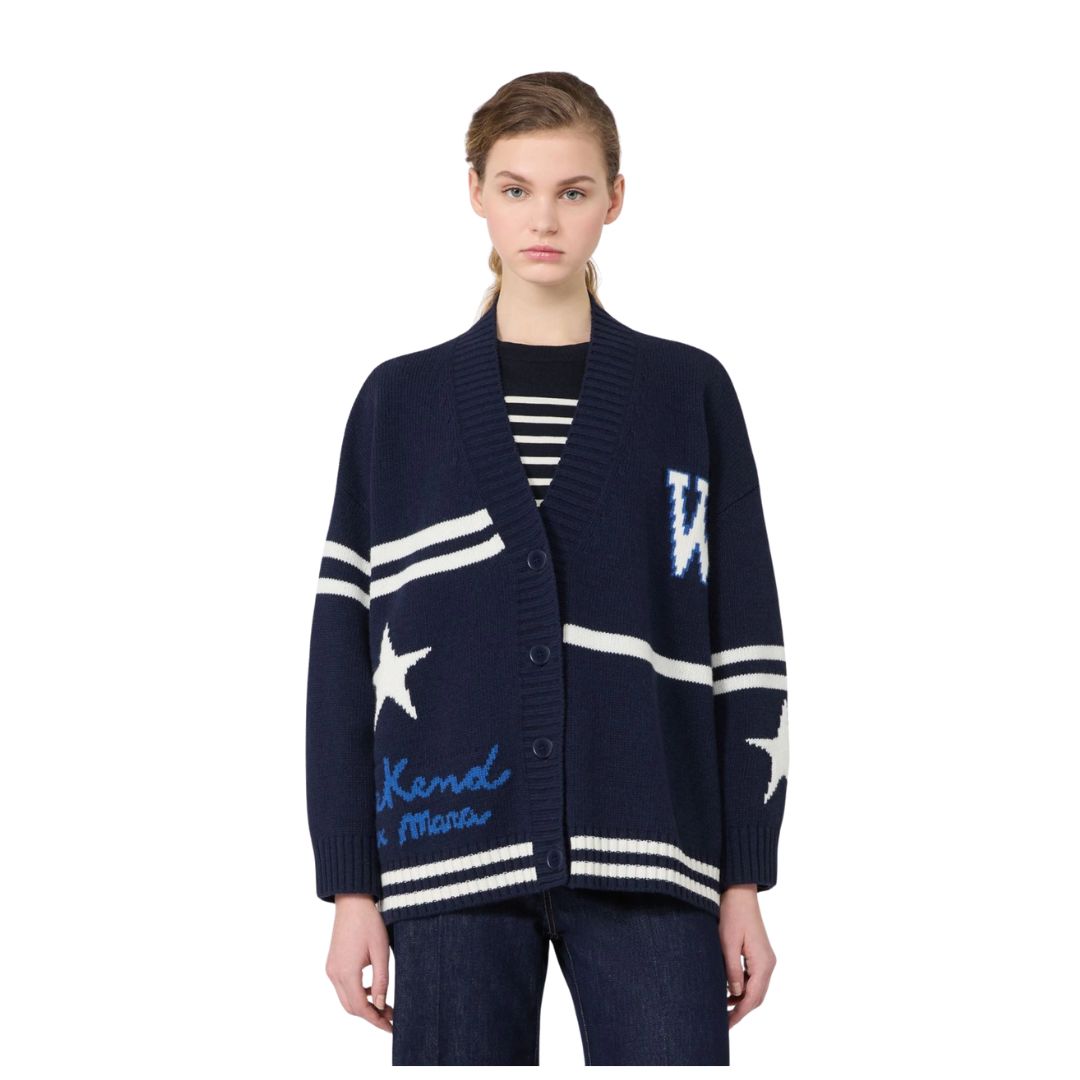 Belgio Jacquard Wool Womens Cardigan 2625346072600