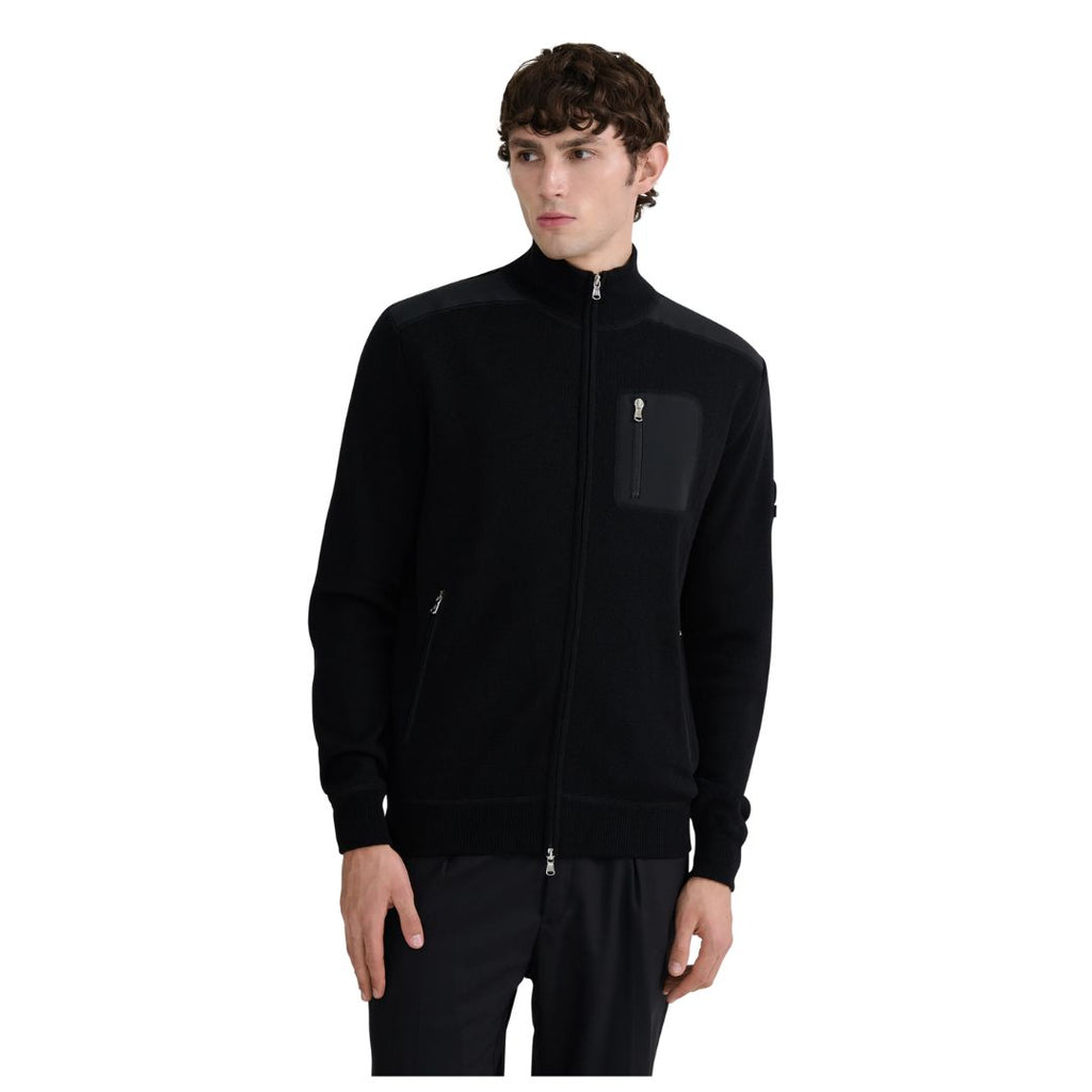Technical Panelled Knit Zip Mens Jacket KNT96