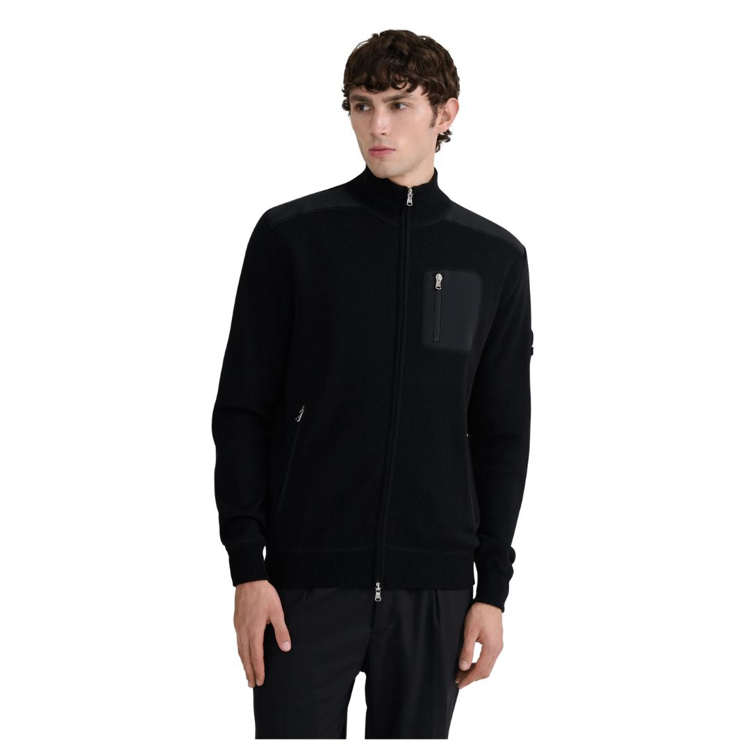 Technical Panelled Knit Zip Mens Jacket KNT96