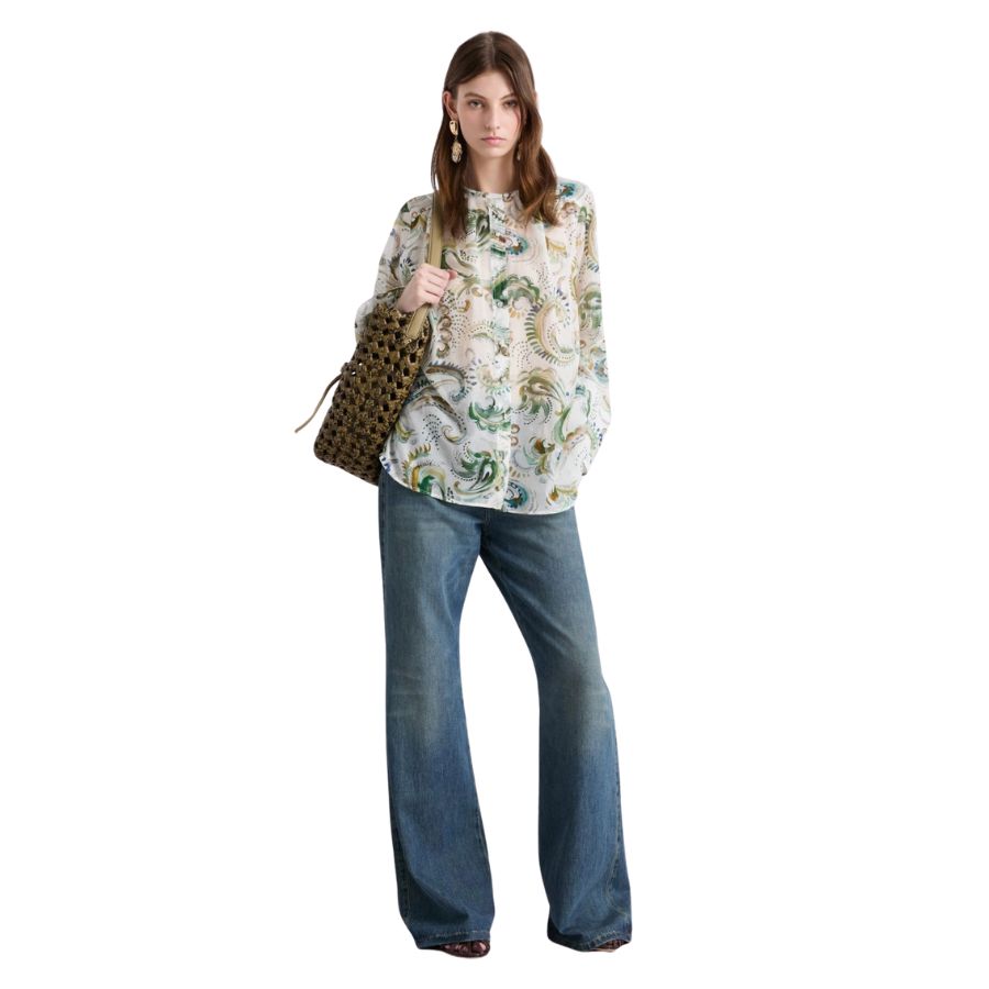 Disco Paisley Silk Blend Womens Shirt 261311132200