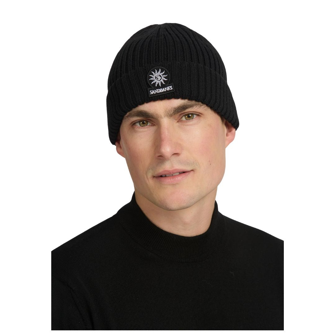 Badge Logo Merino Wool Mens Beanie ACC01