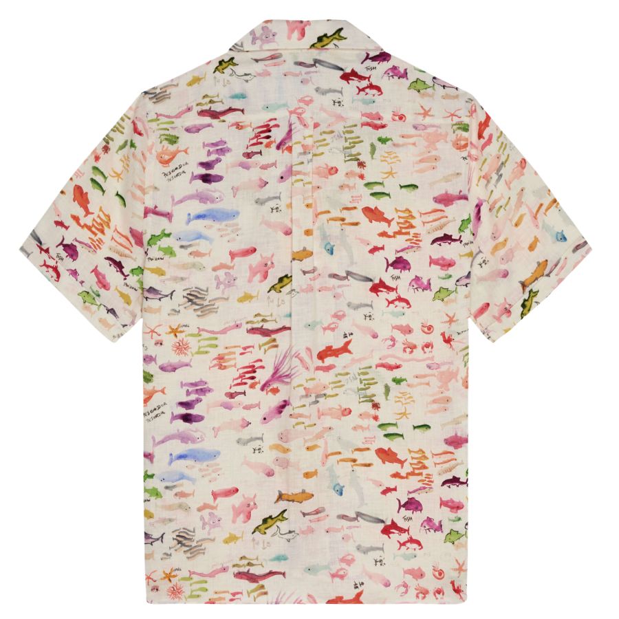 VBQ X Fabrice Hyber Charlie Mens Linen Shirt HAREU228