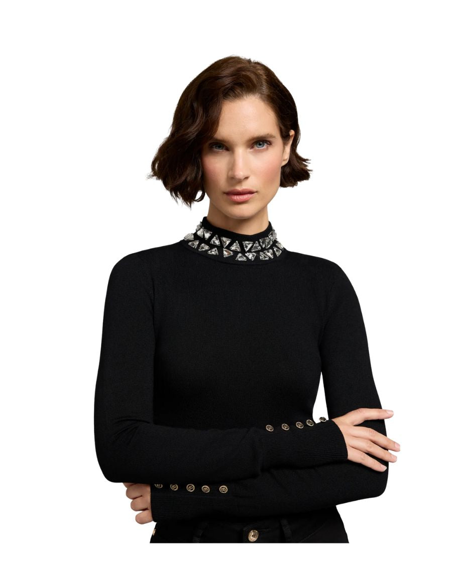 Crystal High Neck Knit