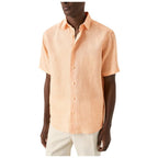 Solid Linen Short Sleeve Shirt 100014878