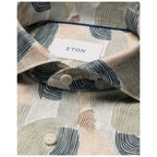 Geometric Print Linen Shirt 100015202