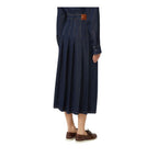 Ovale Pleated Womens Denim Skirt 2615101071600
