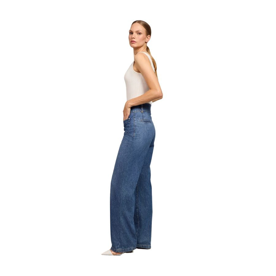Tiffany Womens Wide Leg Jean