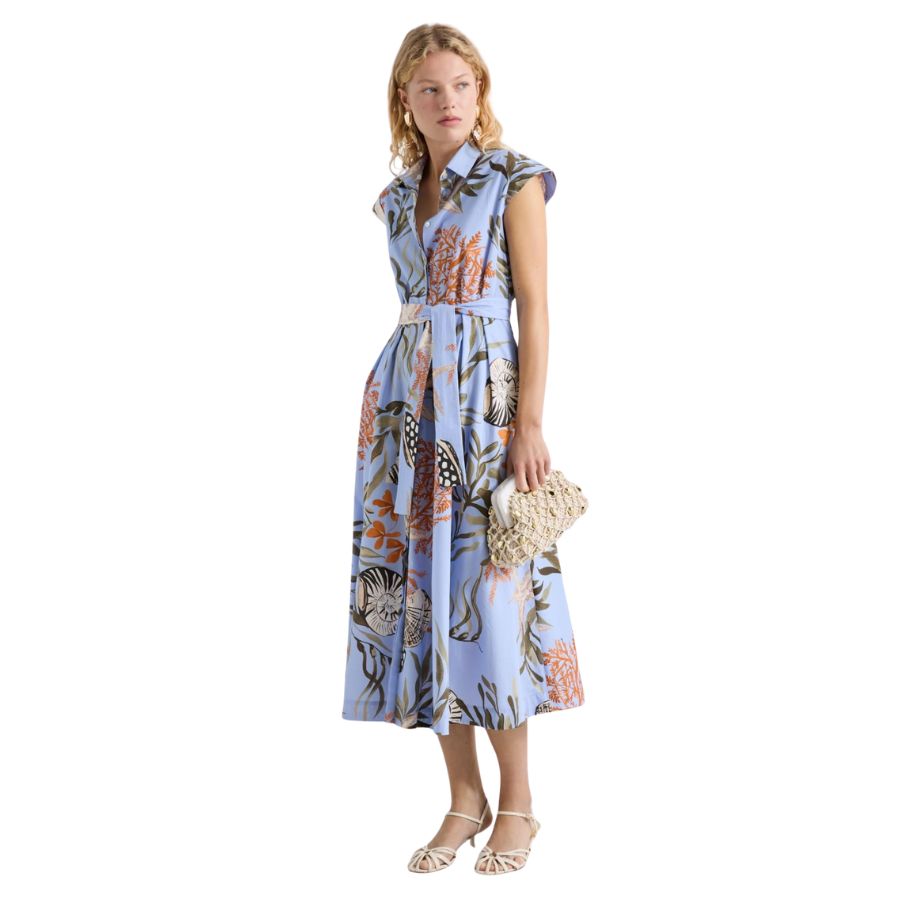 Padana Floral Stretch Cotton Womens Shirt Dress 2613221202200