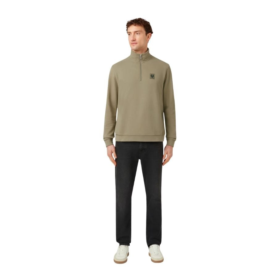 Mens Quarter Zip Cotton Fleece Sweatshirt 103001