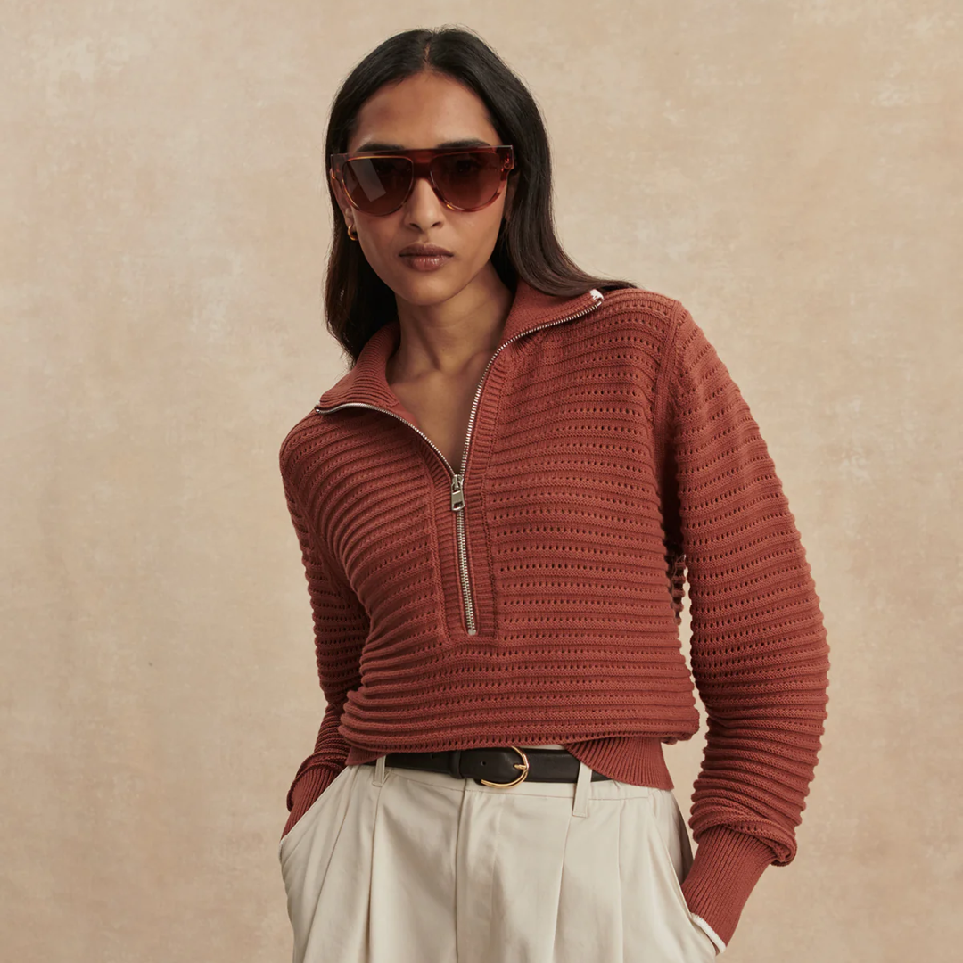 Morwenna 1/2 Zip Knit Womens Jumper VAR03185