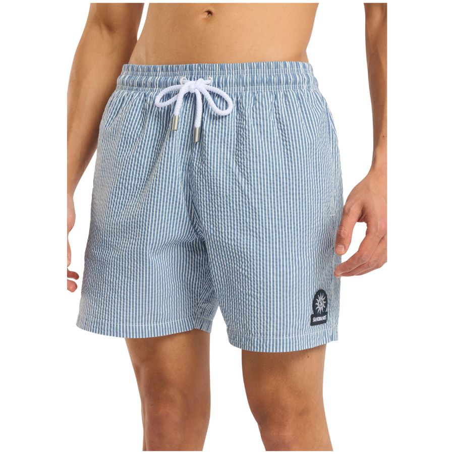 Striped Seersucker Mens Swim Shorts SWM17