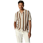 Herringbone Knitted Mens Polo Shirt 43194/20747