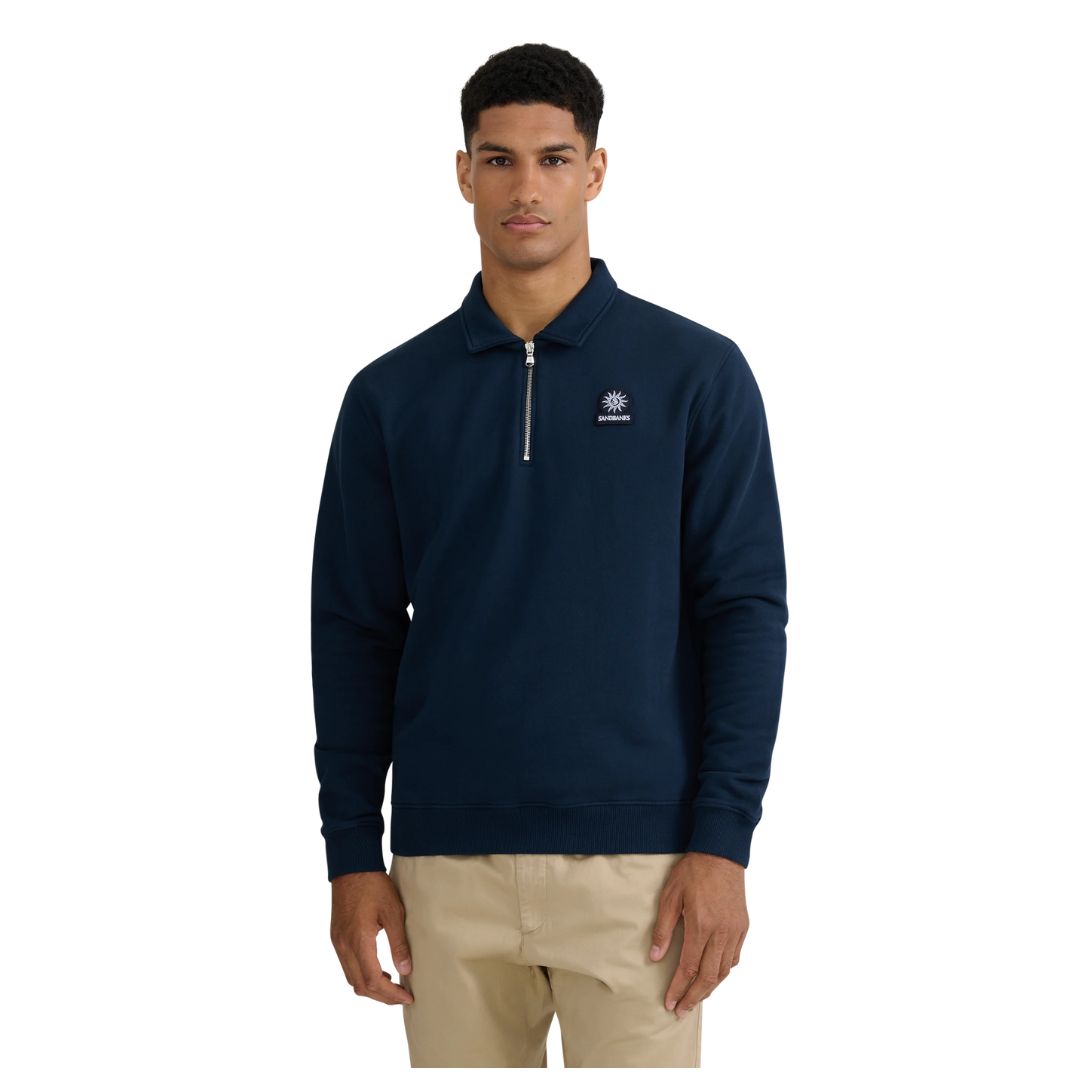 Quarter-Zip Polo Collar Mens Sweatshirt MBS24
