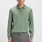 Lancione Long Sleeve Virgin Wool Polo Jumper 50476355