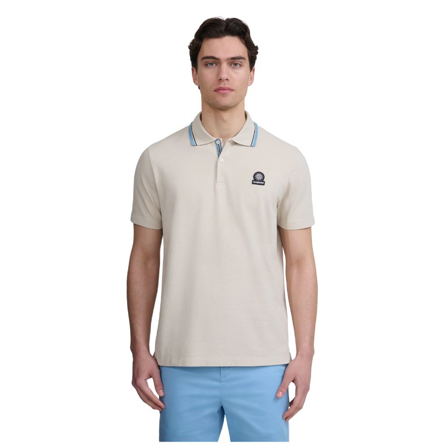 Stripe Tape Placket Mens Polo Shirt MBP80