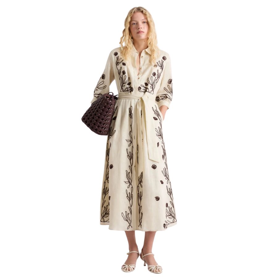 Banda Enbroidered Linen Womens Dress 2613221232200