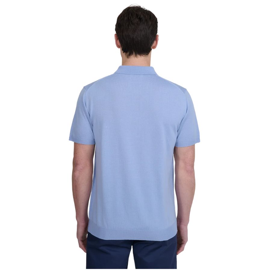 Colour Stripe Knitted Mens Zip Polo Short KNT69
