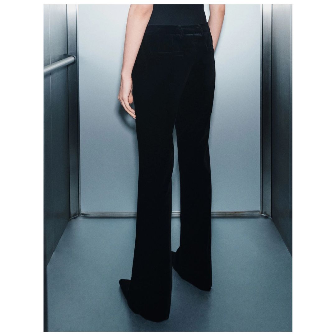 Ricamo Velvet Womens Slim Trousers 2623136024200