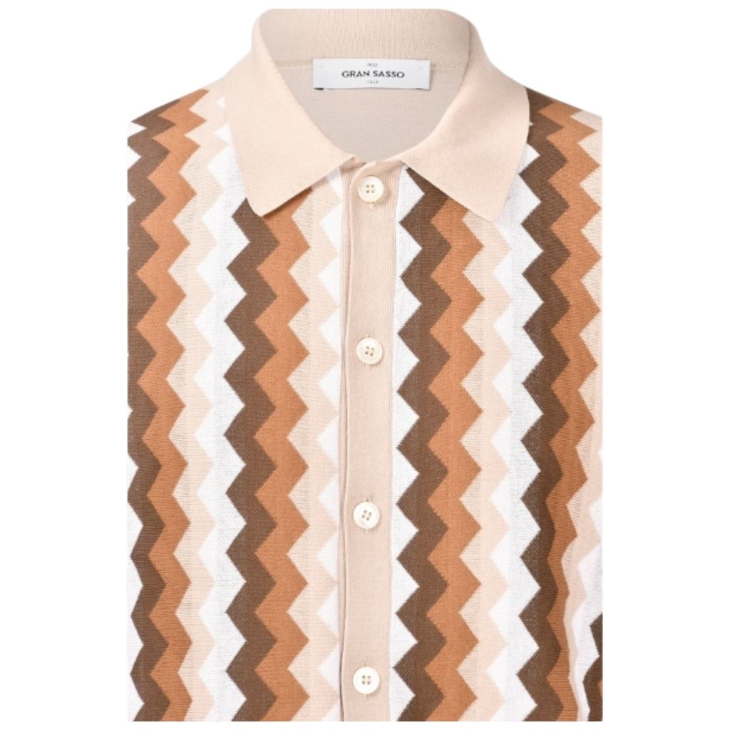 Herringbone Knitted Mens Polo Shirt 43194/20747