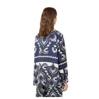 Lastra Printed Silk Patchwork Womens Shirt 2615191011600