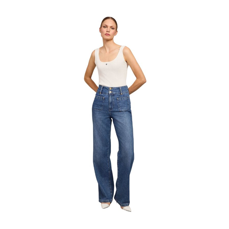 Tiffany Womens Wide Leg Jean
