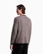 Ribbed Wool Blend V-Neck Cardigan EM002074 AF18108