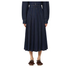 Ovale Pleated Womens Denim Skirt 2615101071600