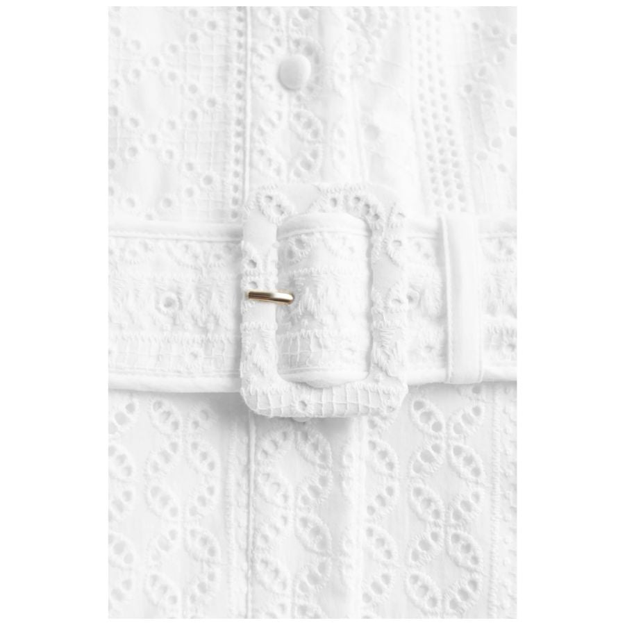 Aimee Womens Collarless Broderie Dress