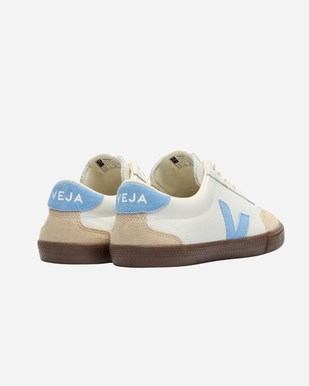 Volley Leather White Aqua Bark Trainers