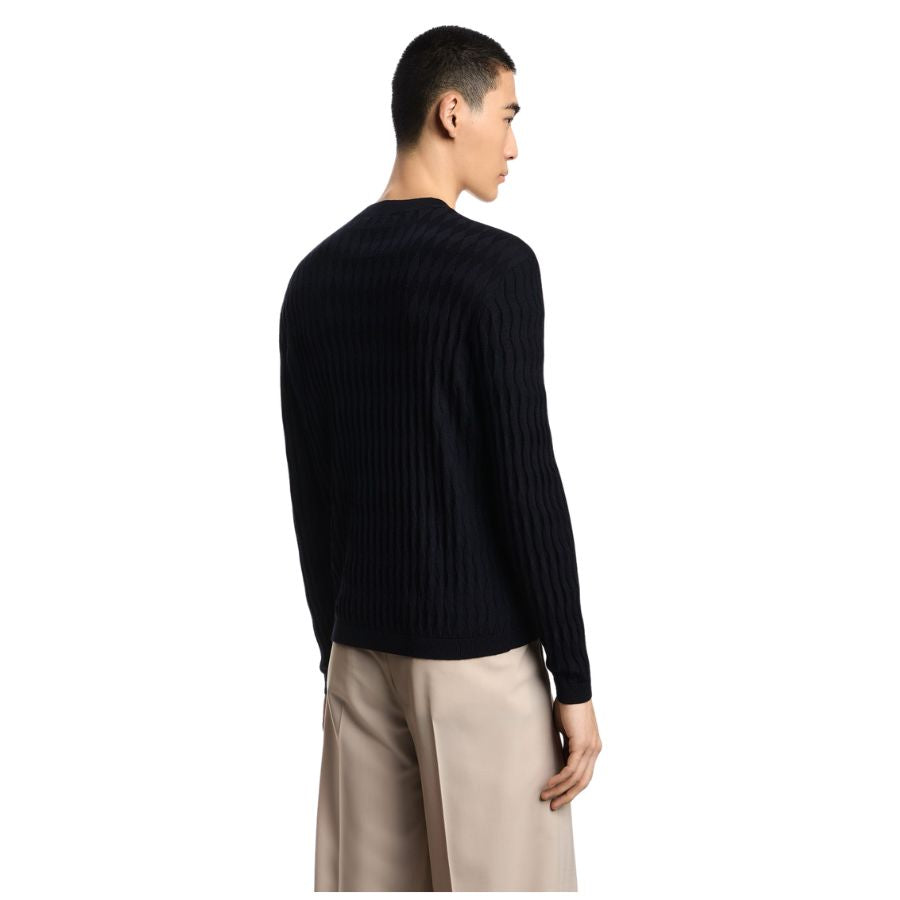 Mens textured Virgin Wool Jumper EM004602 AF23553
