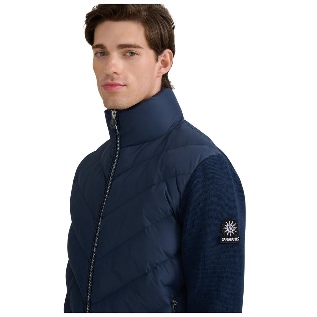 Hybrid Full Zip Mens Puffer Cardigan KNT51