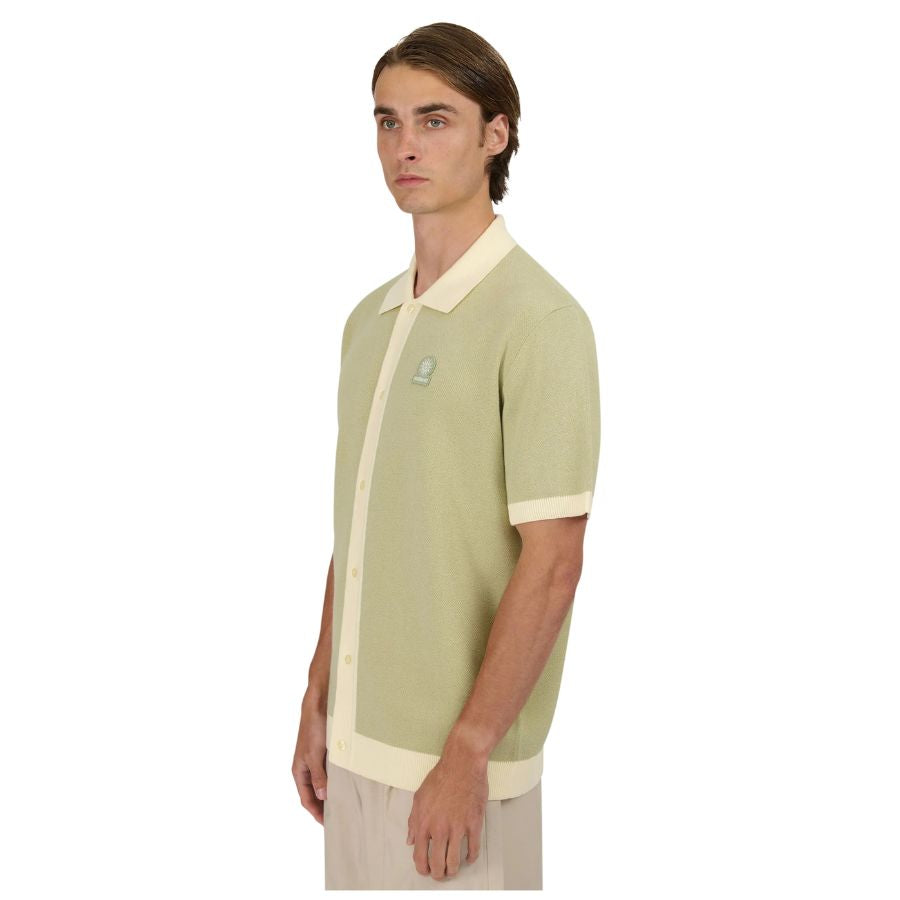 Knitted Full Button Mens Polo Shirt KNT66