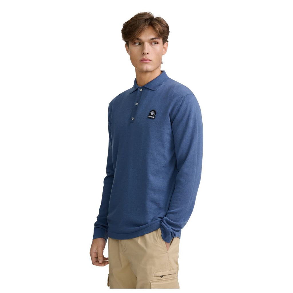 Merino Wool Button Mens Polo Shirt KNT95
