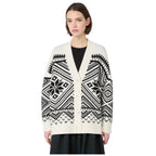Belgio Jacquard Wool Womens Cardigan 2625346072600