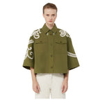 Como Embroided Cropped Womens Shirt Jacket 2615041012600