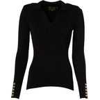 V-Neck Rib Womens Top