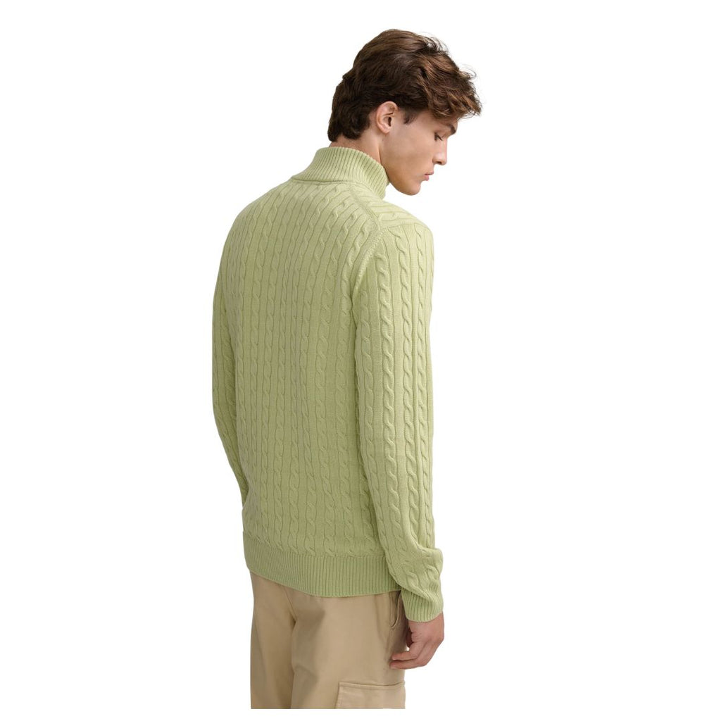 Merino Wool Cable Knit Mens Quarter Zip Jumper KNT100