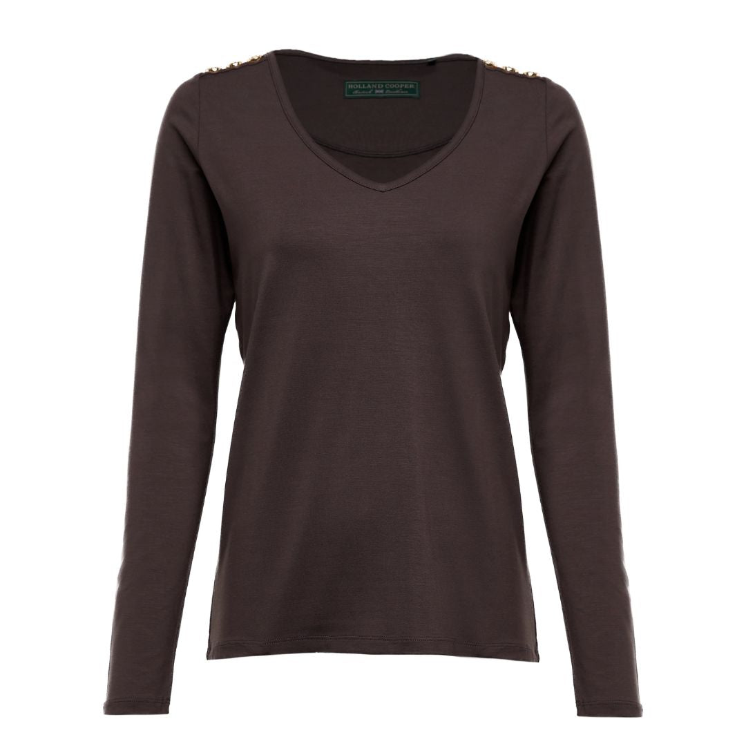 Long Sleeve V-Neck Womens Top