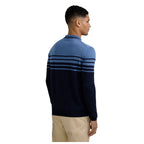 Merino Wool Contrast Stripe Mens Polo Shirt KNT119