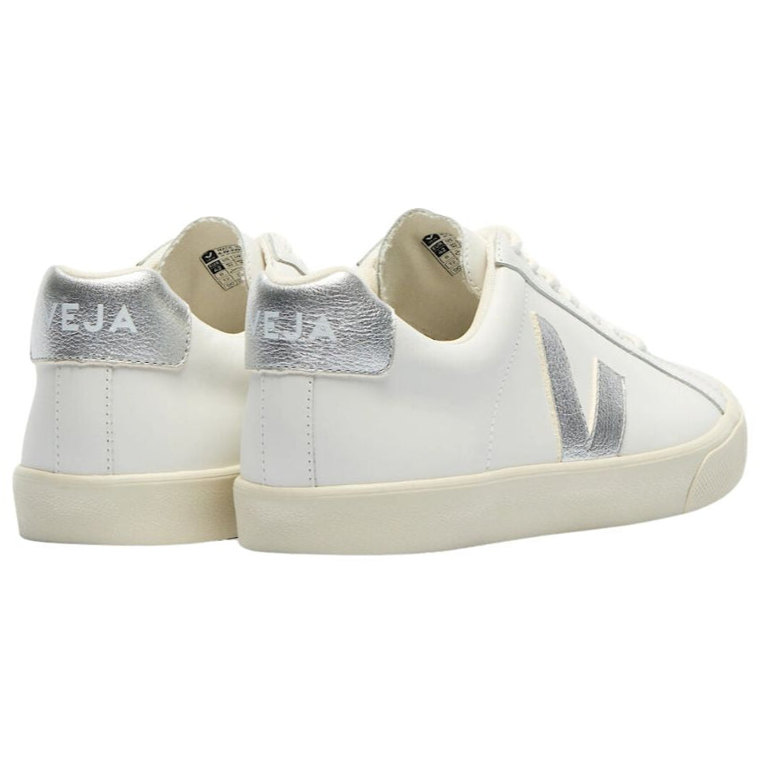 Esplar Leather White Silver Trainers