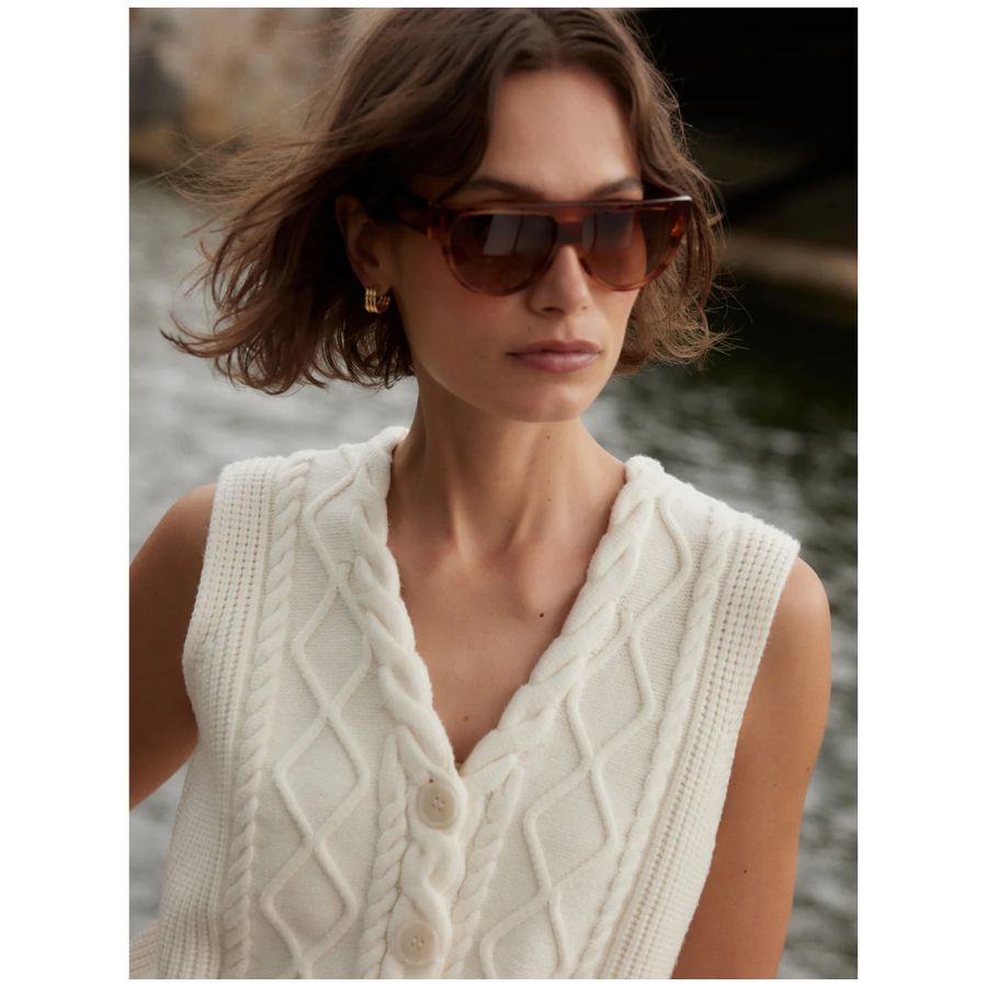 Tatyana Cable Knit Womens Vest VAR03187