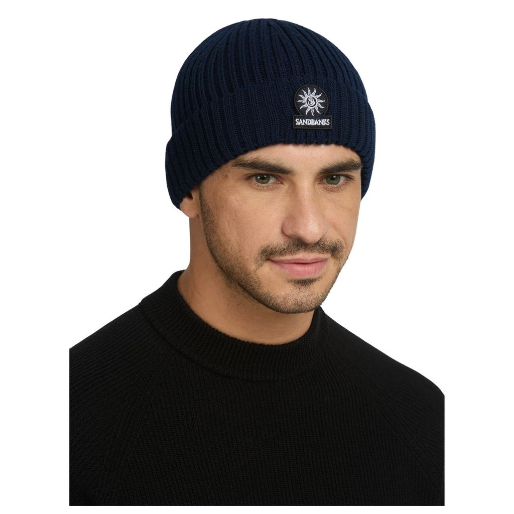 Badge Logo Merino Wool Mens Beanie ACC01