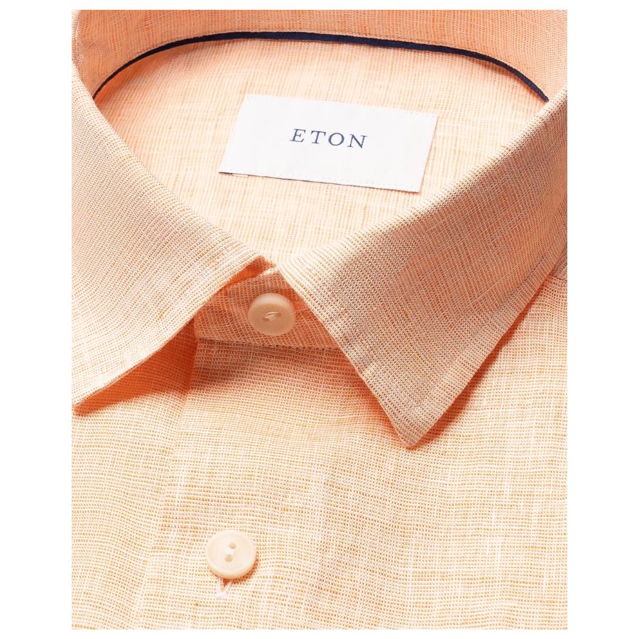 Solid Linen Short Sleeve Shirt 100014878